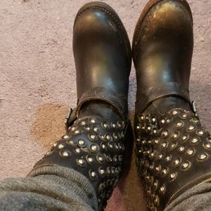 Pull on motorcycle leather bootie Pre-owned